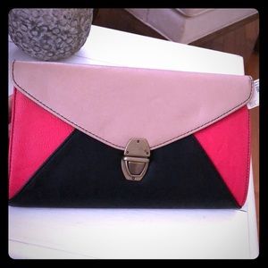Forever 21 red Black and Tan clutch